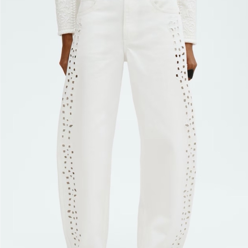 H&M white balloon jeans eyelet- never worn!!
